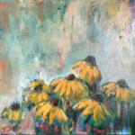 [SOLD} Susans Gathering, 11" x 11" Oil on panel